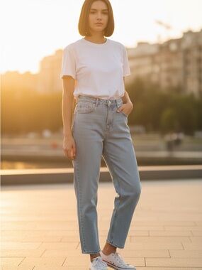 ETTELO Classic High-Waist Light Blue Women's Jeans